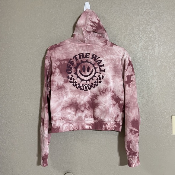 VANS "Rise N' Smile" Cropped Tie Dye Comfy Hoodie Sweatshirt - Picture 1 of 5